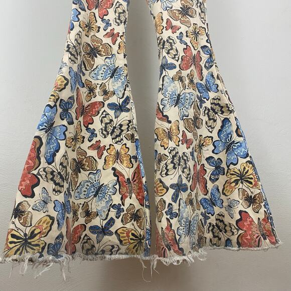We The Free - Free People Just Float On Printed Flare Jeans - Bright Combo - 27 - Picture 8 of 11